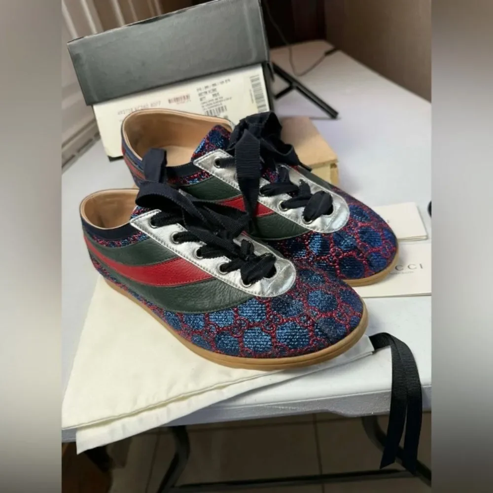 GUCCI Falacer Lurex Low-Top Sneakers Sz 8.5